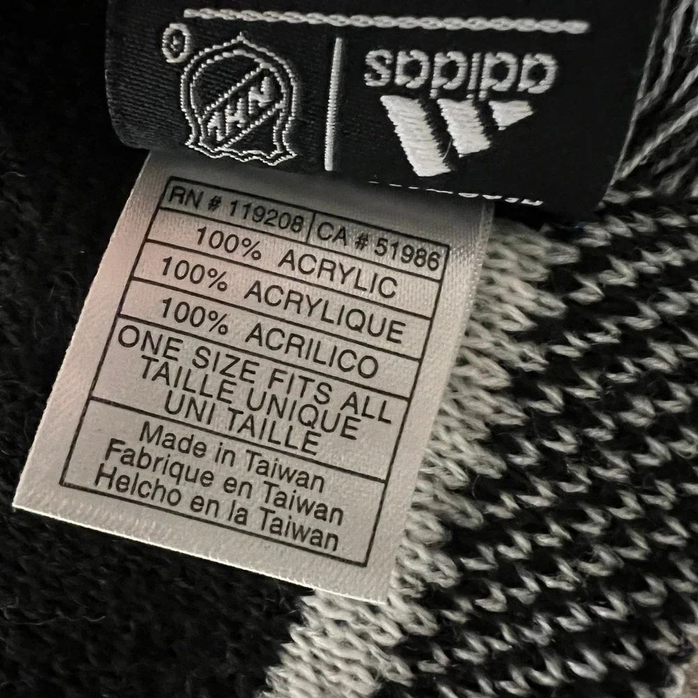 Adidas‎ LA Kings NHL Knit Scarf Black Silver White Striped Logo New